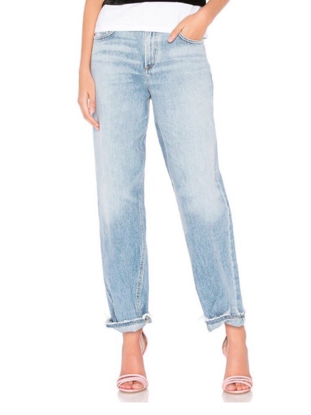 AGOLDE Baggy Jean in Burgess High Rise Distressed Frayed Hem